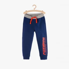 5.10.15 Champion Print Grey Belt Navy Blue Terry Trouser 11475