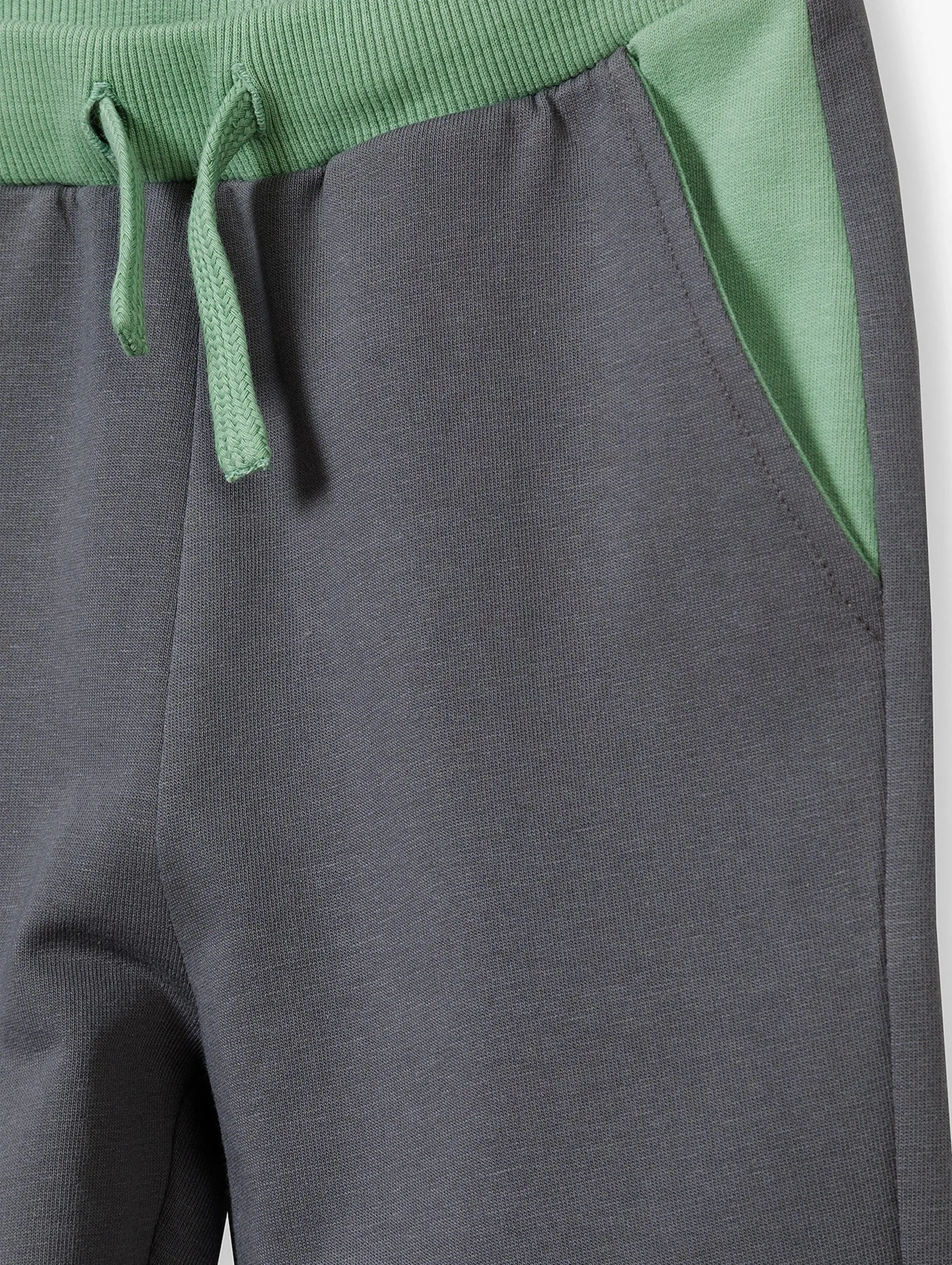 5.10.15 Cnotrast Belt and Pocket Panel Grey Terry Trouser 12760