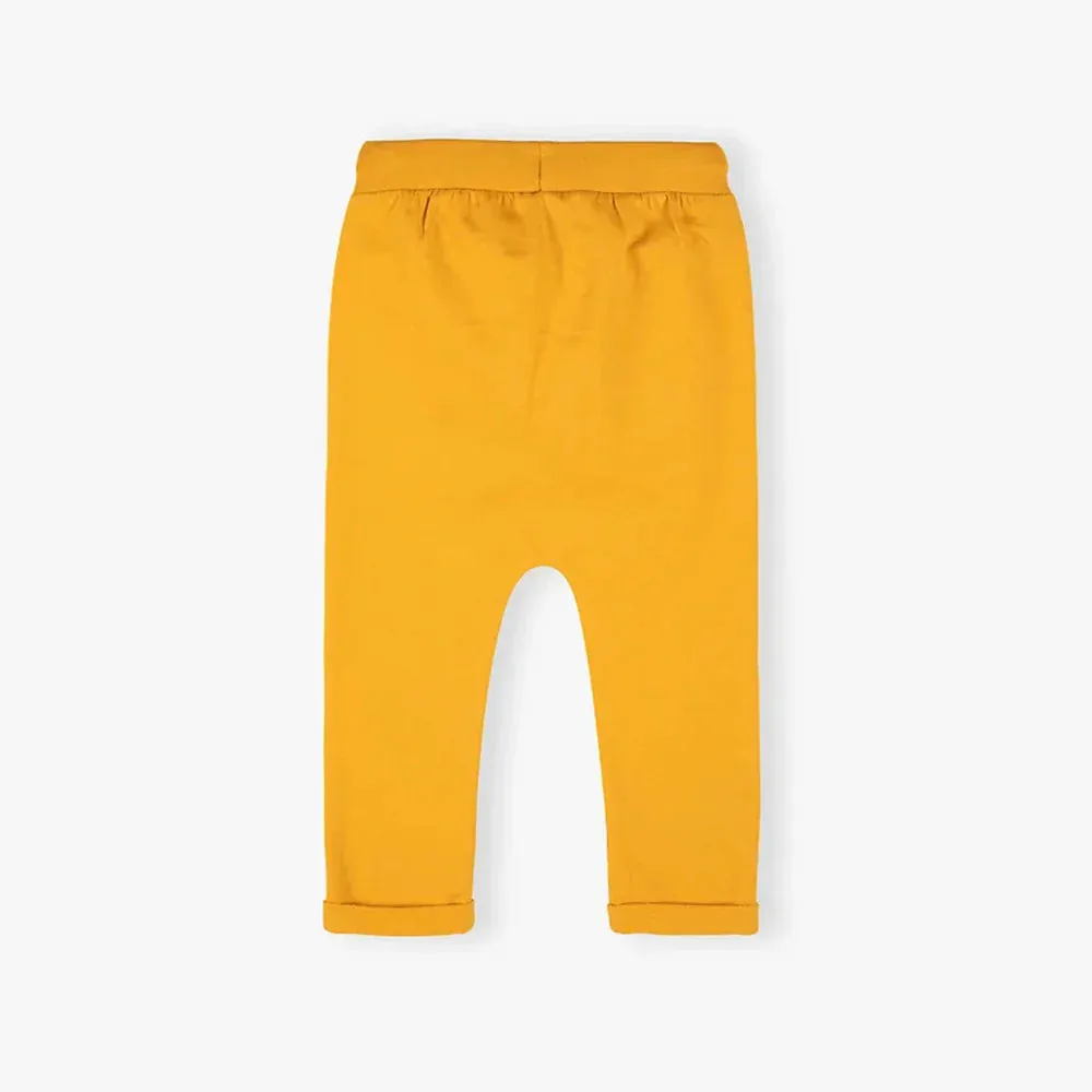 5.10.15 Kangaro Car Print Pockets Mango Yellow Terry Trouser 12739
