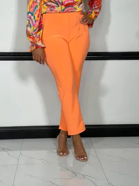 Corporate Chic Pintuck Pants-Orange