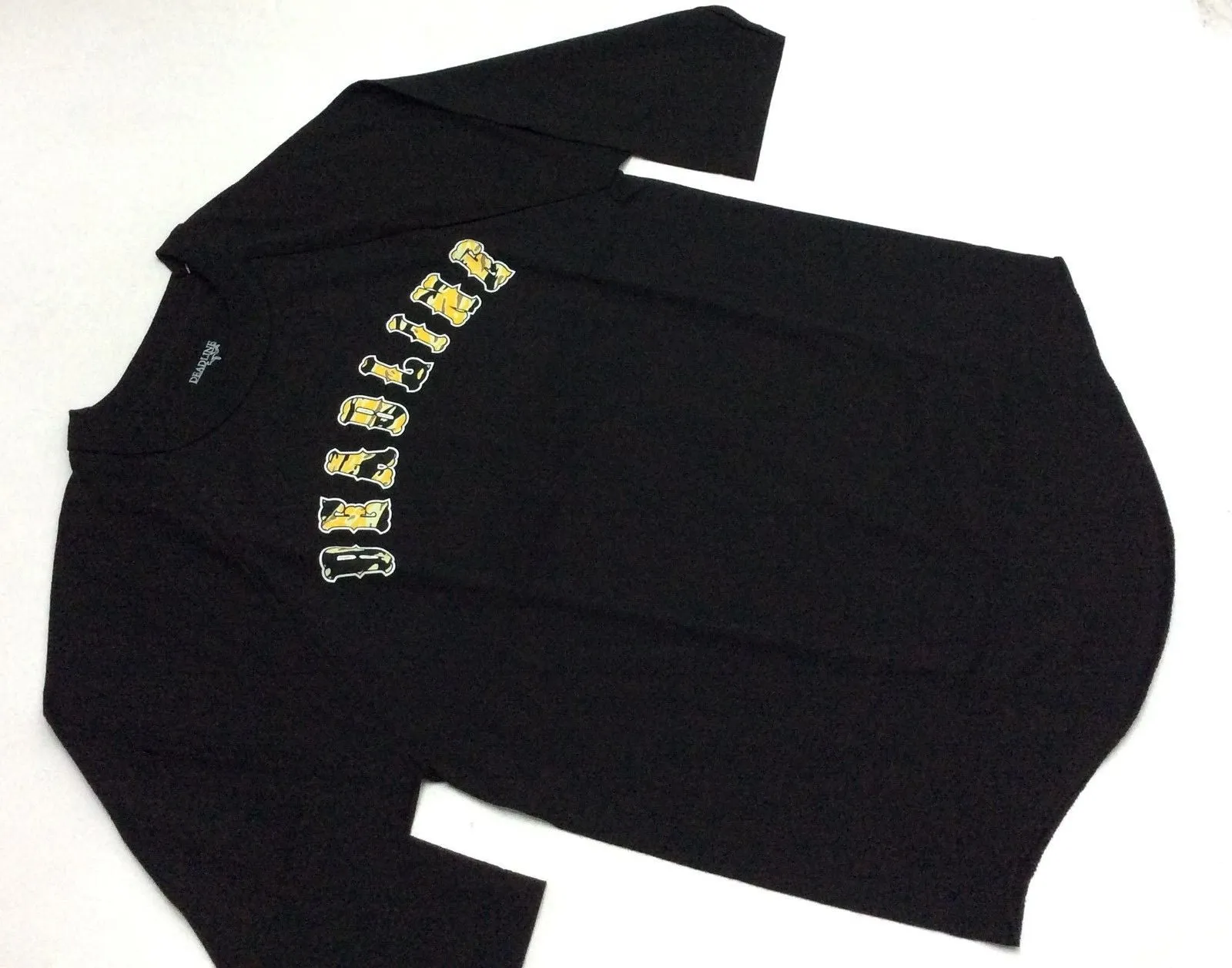 Deadline 87 Jersey Golden Tiger Camo Raglan 3/4 Sleeves Tee Black