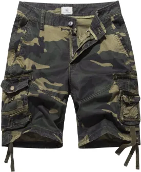 FOURSTEEDS Women's Cotton Relaxed Fit Casual Multi-Pocket Bermuda Cargo Shorts
