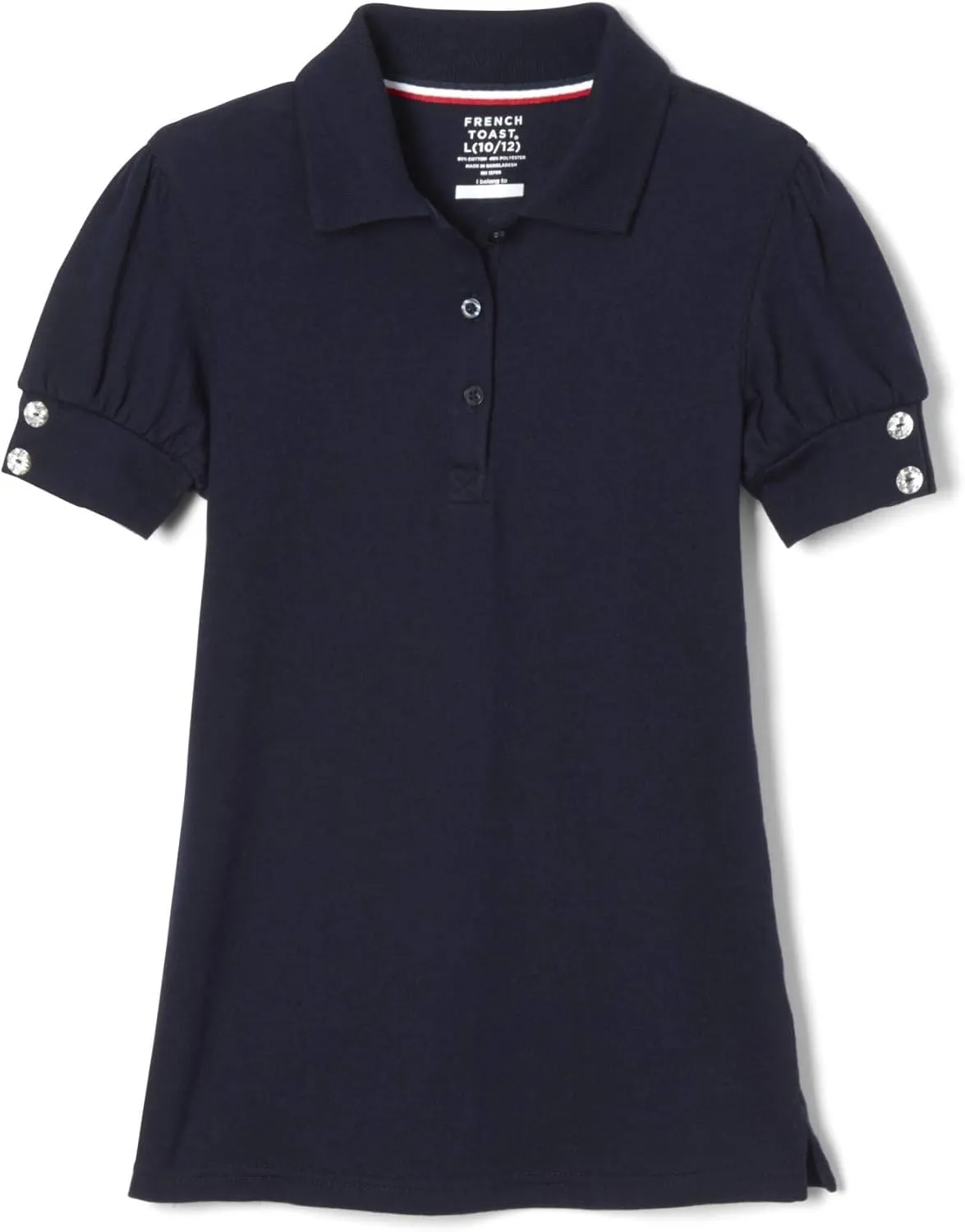 French Toast Girls Plus Size' Puff Sleeve Double Button Polo