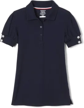 French Toast Girls Plus Size' Puff Sleeve Double Button Polo