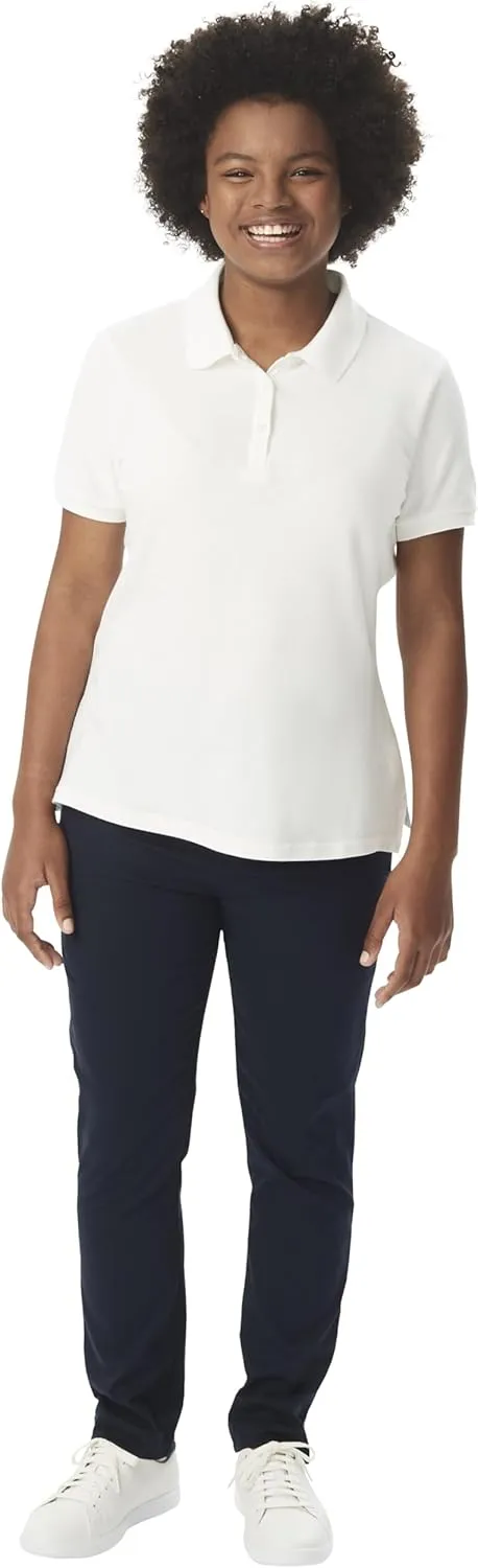 French Toast Women's Short Sleeve Stretch Pique Polo Shirt