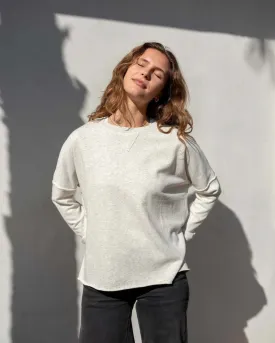 Frenchie Crewneck Sweatshirt in Ash Heather by Mersea