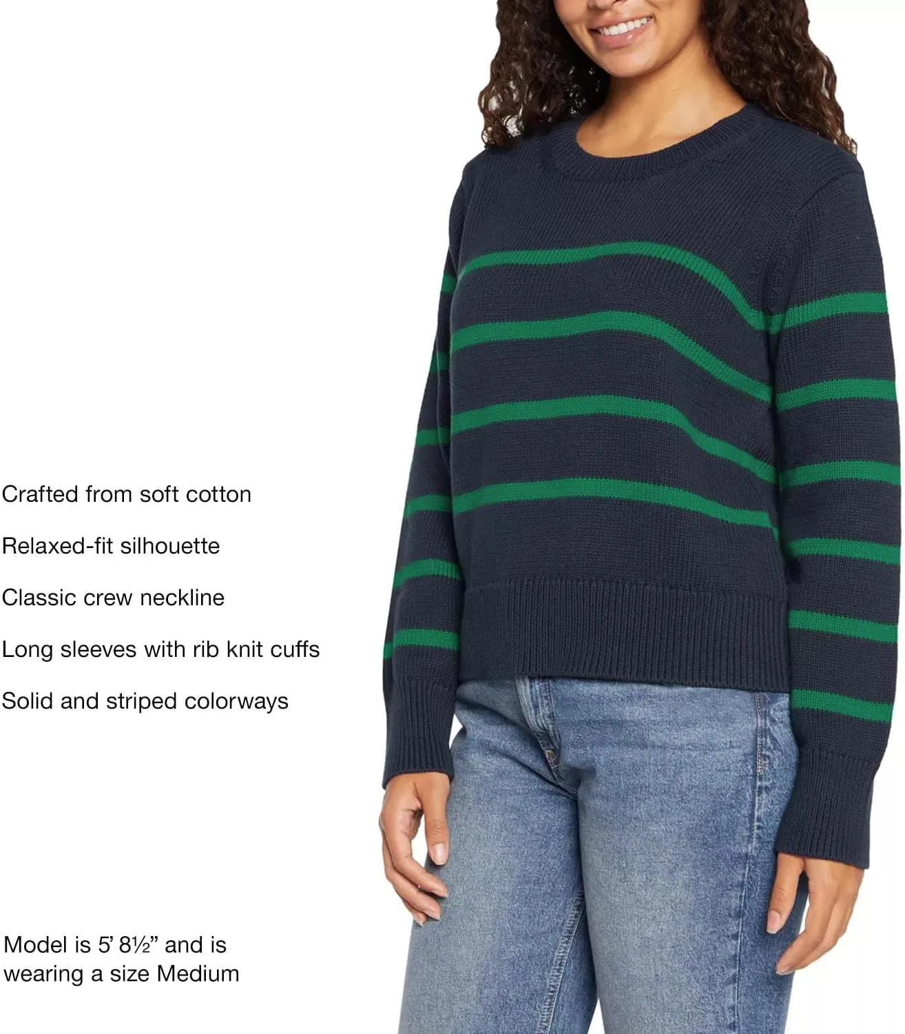 GAP Women's Sweaters, 100% Cotton Ladies Sweaters, Lightweight Crewneck Knit Womens Pullover