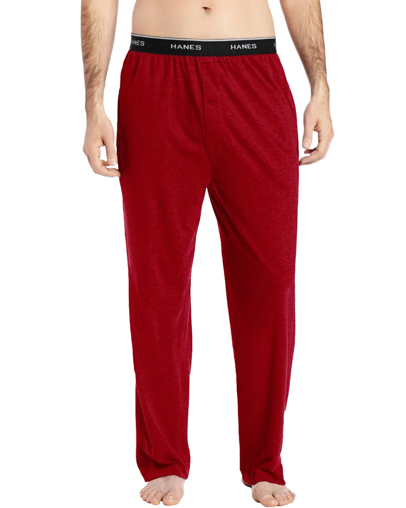 Hanes men's big knit pant with set-on elastic