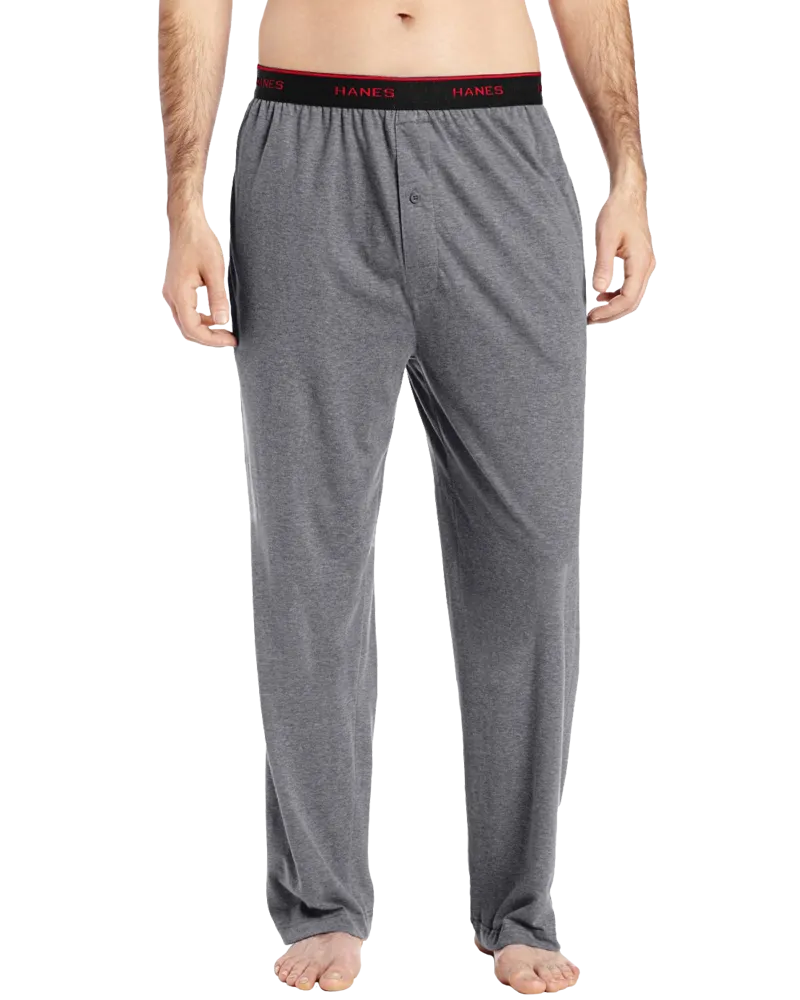 Hanes men's big knit pant with set-on elastic