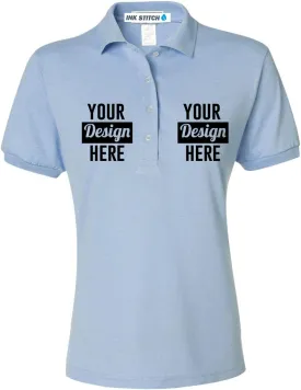 INK STITCH Custom Women 437wr Logo Texts Embroidery SpotShield Polo Shirts