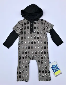 Kickee Pants French Bulldog  L/S Hoodie Romper With Snaps