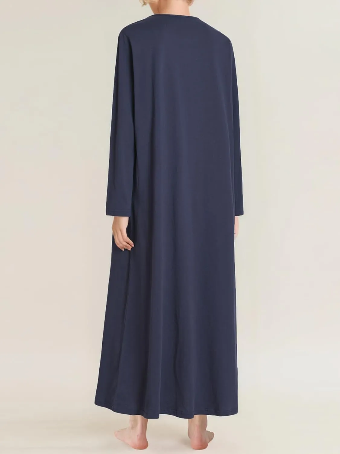 Latuza Women's Petite Nightgown Cotton Long Sleeve Gown