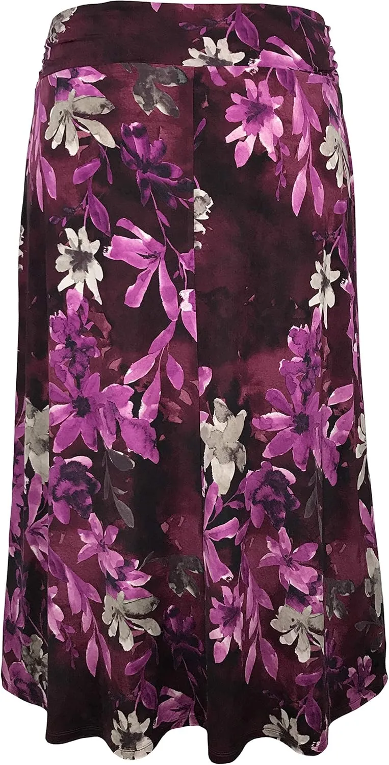 LEEBE Women and Plus Size Rushed Waist A-Line Casual Maxi Skirt (Small-5X)