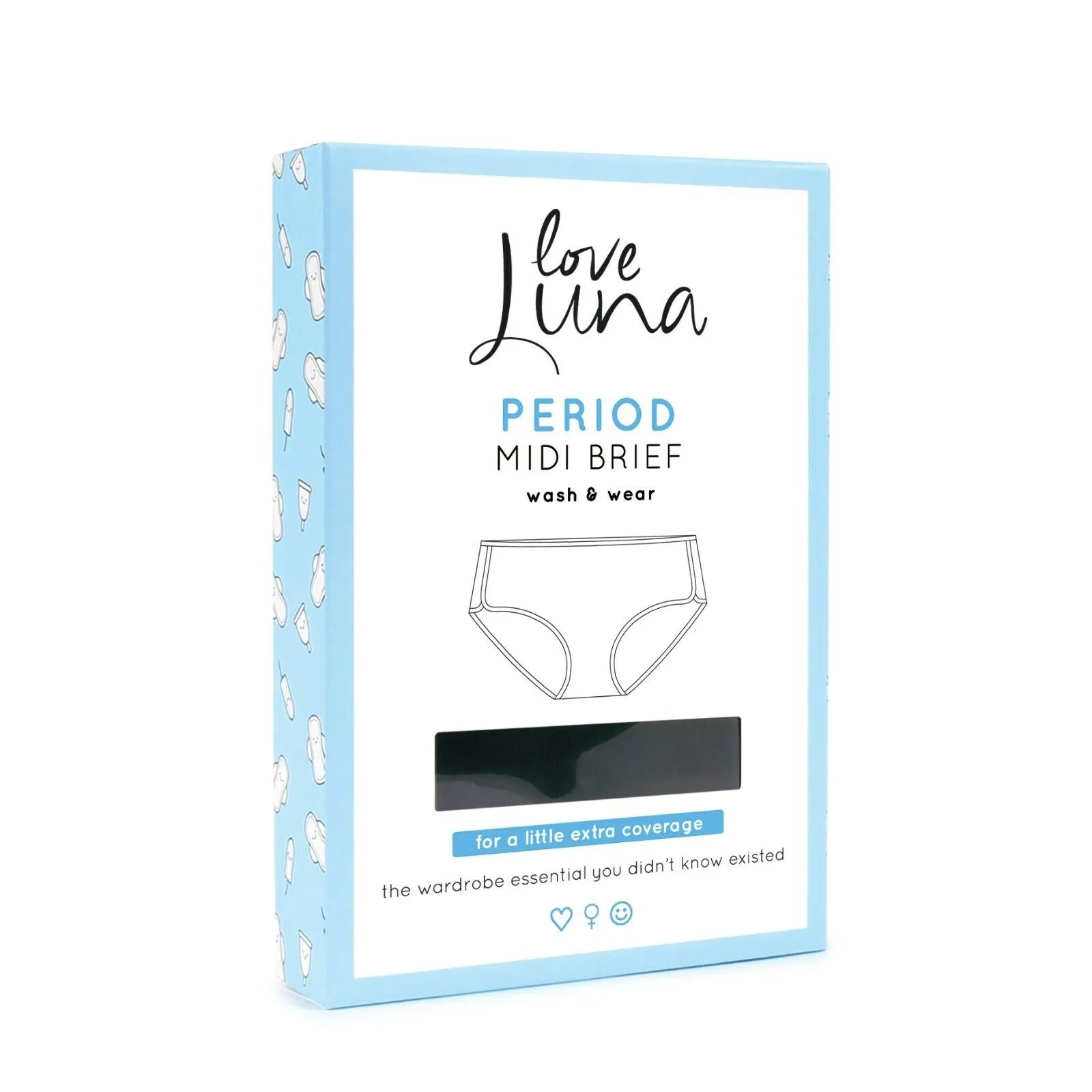 Love Luna Period Knickers Midi Brief In French Navy