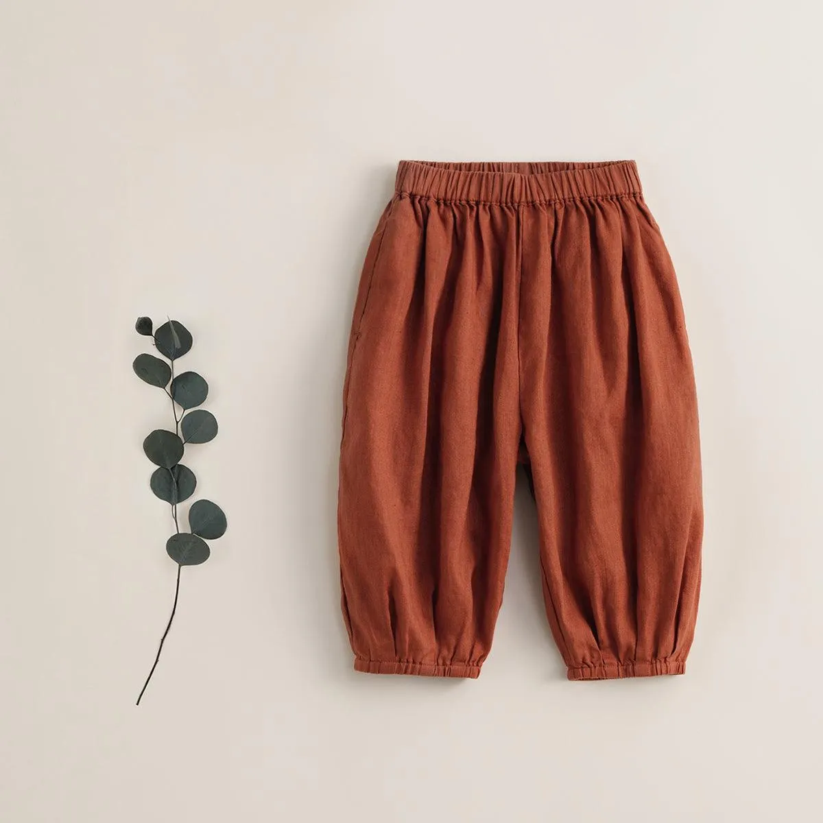 MARC & JANIE Girls 100% Natural Linen Lantern Pants 230891