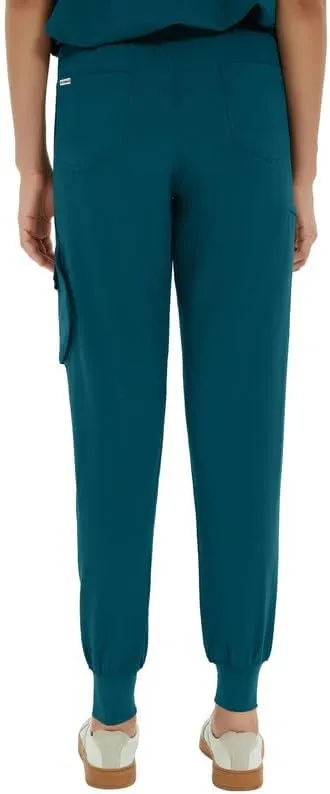 Medical Scrub Pants for Women  Mid Rise Jogger Pants with Yoga Waistband, 4-Way Stretch, Anti-Wrinkle & 8 Pockets