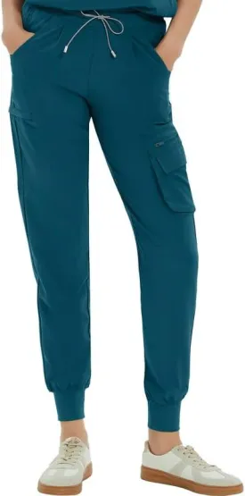Medical Scrub Pants for Women  Mid Rise Jogger Pants with Yoga Waistband, 4-Way Stretch, Anti-Wrinkle & 8 Pockets