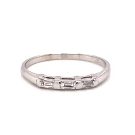 Modern .24 Baguette Cut Diamond Wedding Band in 14k White Gold