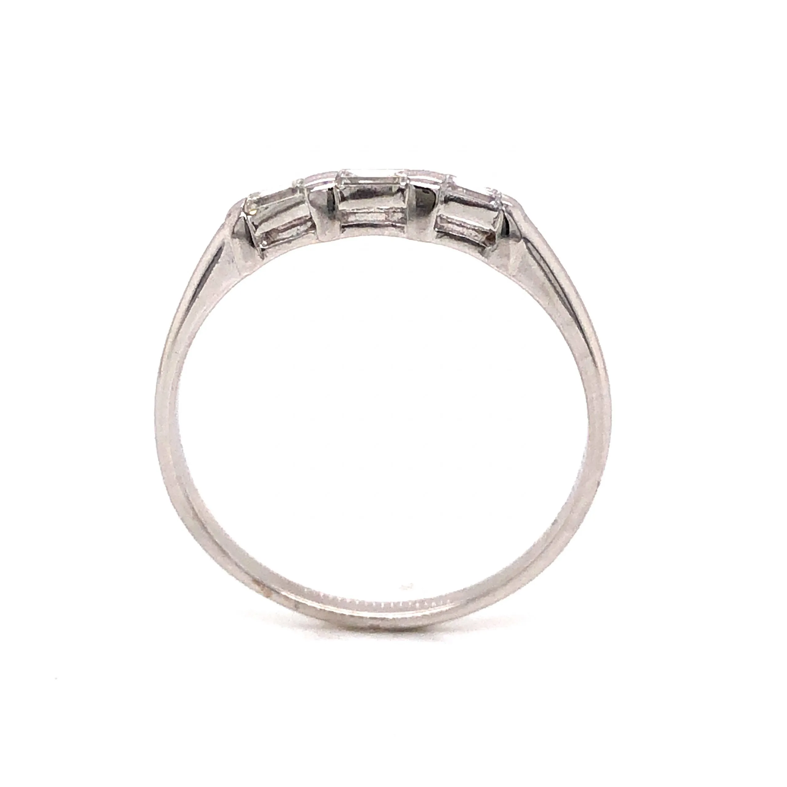 Modern .24 Baguette Cut Diamond Wedding Band in 14k White Gold