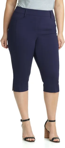 Rekucci Curvy Woman Ease into Comfort Plus Size Capri w/Tummy Control