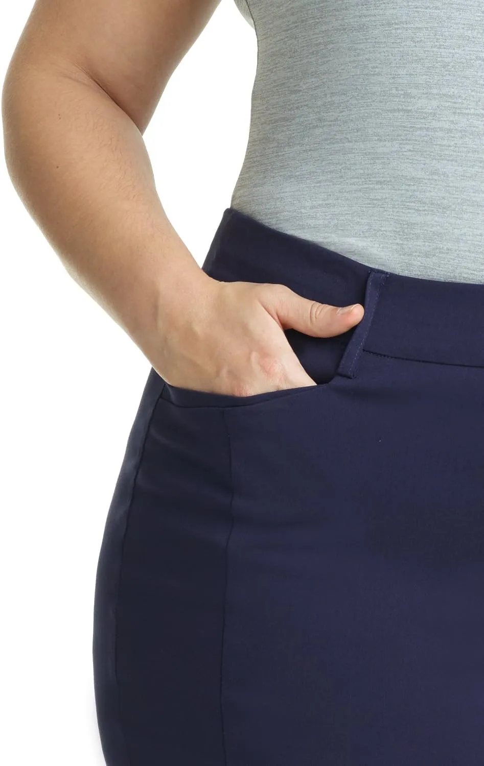 Rekucci Curvy Woman Ease into Comfort Plus Size Capri w/Tummy Control