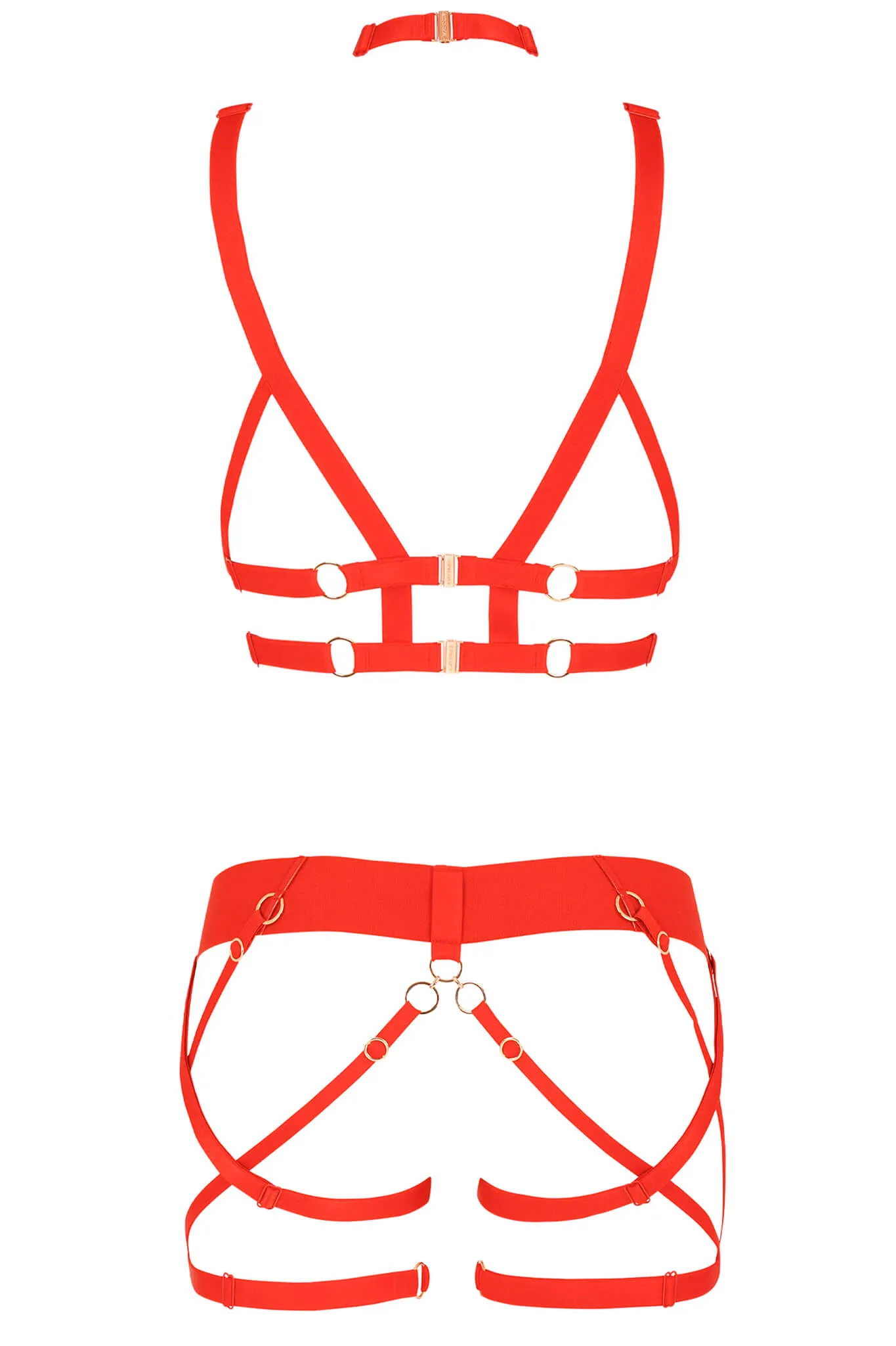 Serguei Red Lingerie Harness Set