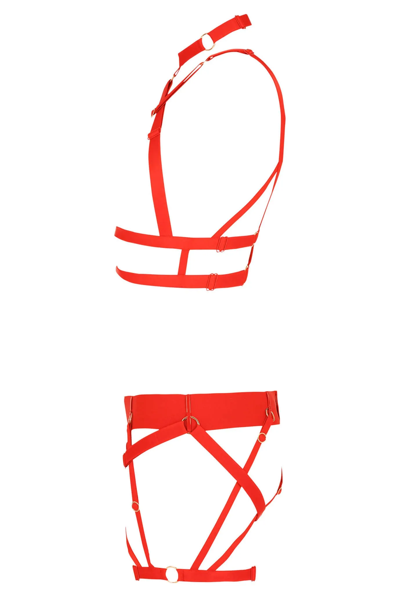 Serguei Red Lingerie Harness Set