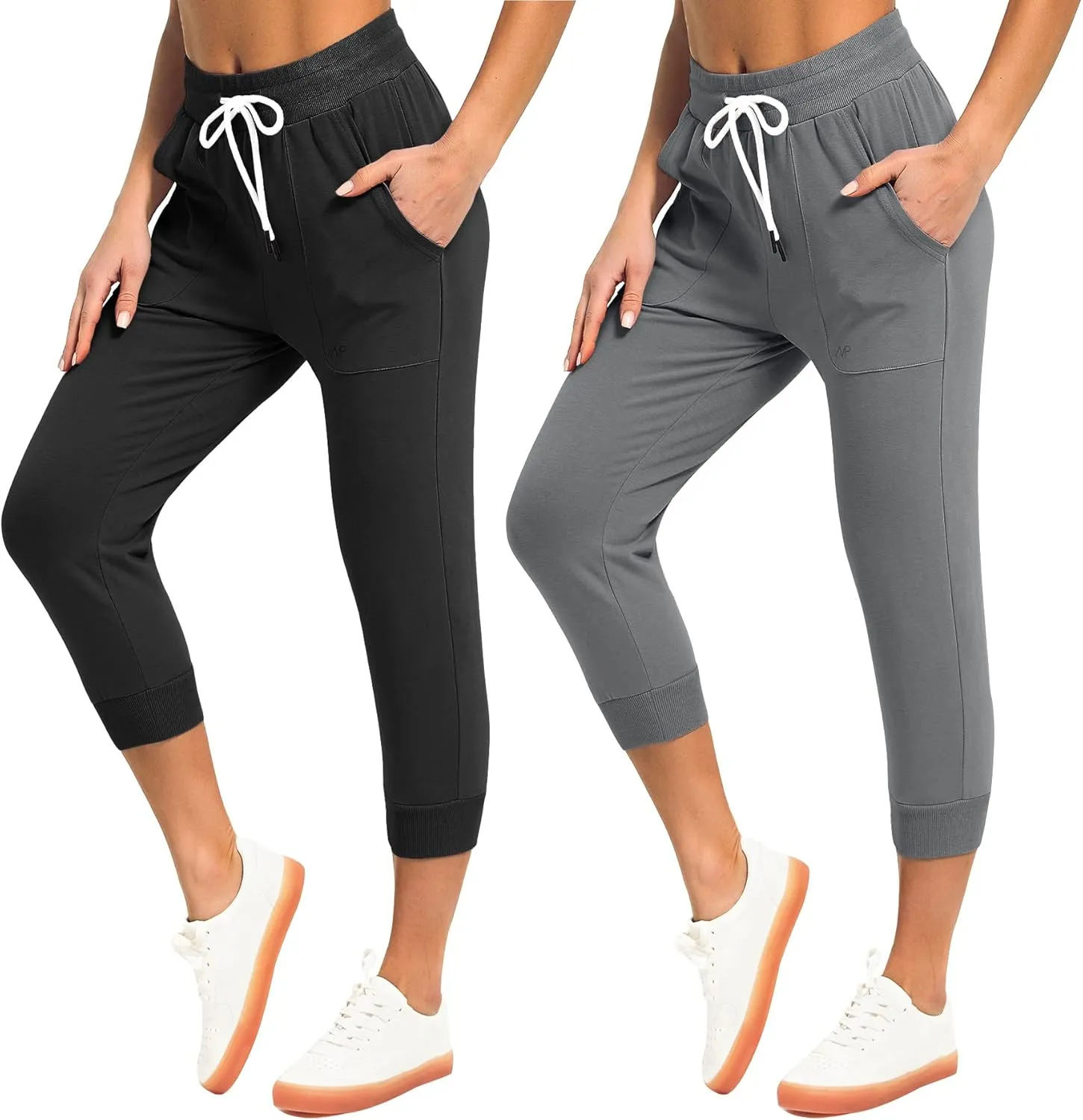 SPECIALMAGIC Women's Sweatpants Capri Pants Cropped Jogger Running Pants Lounge Loose Fit Drawstring Waist with Side Pockets